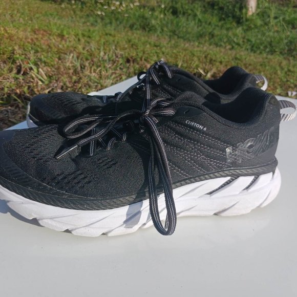 Hoka One One Size 7 Black White Kid's Sneaker Shoes - Picture 3 of 11